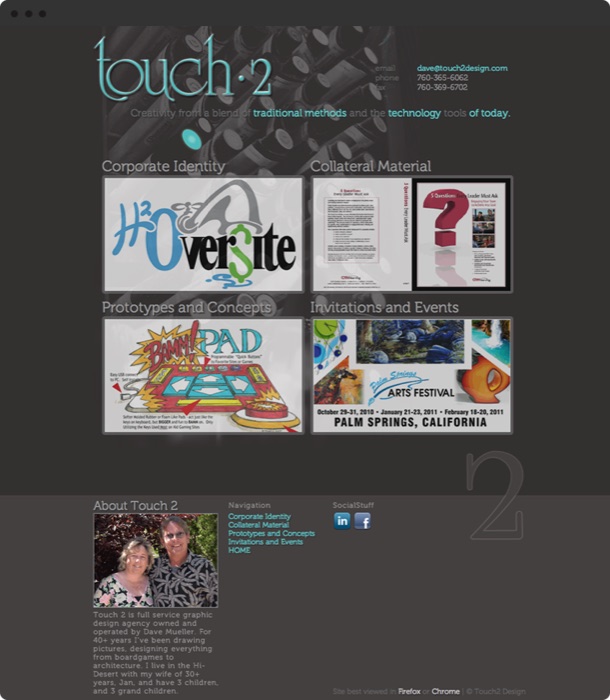 Touch 2 Design Studios website