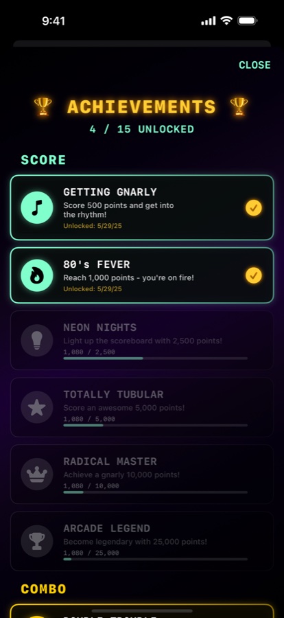 80's Match screen