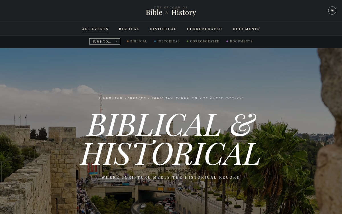 Bible × History timeline site